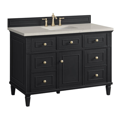 James Martin - Lorelai 48" Single Vanity, Black Onyx, w/ 3 CM Siberian Silestone Top - 424-V48-BKO-3SFR view 10