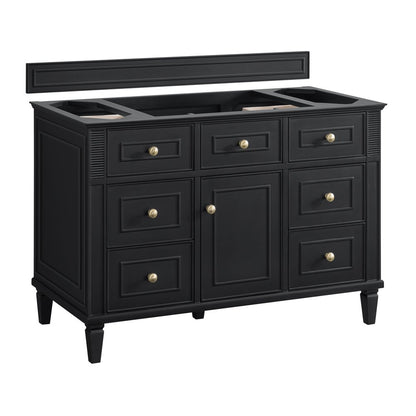 James Martin - Lorelai 48" Single Vanity, Black Onyx w/ 3 CM Victorian Silver Silestone Top - 424-V48-BKO-3VSL view 2