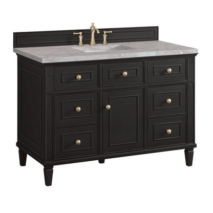 James Martin - Lorelai 48" Single Vanity, Black Onyx w/ 3 CM Victorian Silver Silestone Top - 424-V48-BKO-3VSL view 10