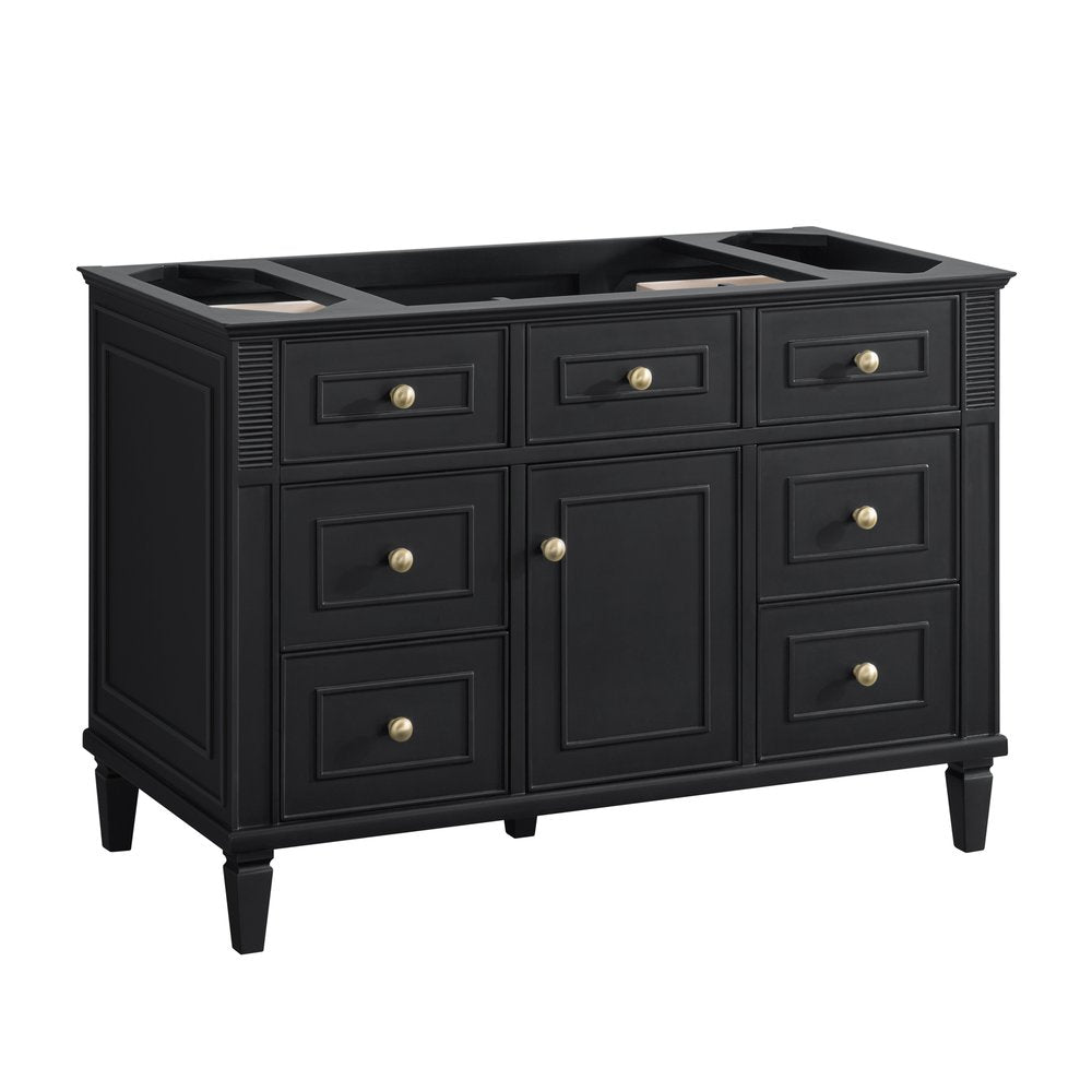 James Martin - Lorelai 48" Single Vanity, Black Onyx w/ 3 CM White Zeus Silestone Top - 424-V48-BKO-3WZ view 2