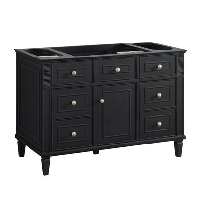 James Martin - Lorelai 48" Single Vanity, Black Onyx w/ 3 CM White Zeus Silestone Top - 424-V48-BKO-3WZ view 2