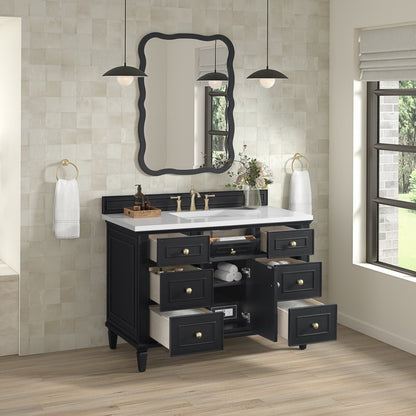 James Martin - Lorelai 48" Single Vanity, Black Onyx w/ 3 CM White Zeus Silestone Top - 424-V48-BKO-3WZ view 5