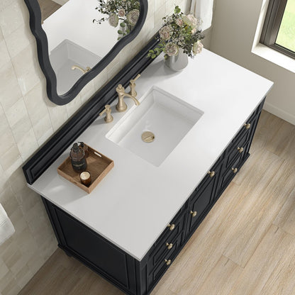 James Martin - Lorelai 48" Single Vanity, Black Onyx w/ 3 CM White Zeus Silestone Top - 424-V48-BKO-3WZ view 7