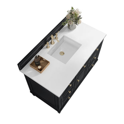 James Martin - Lorelai 48" Single Vanity, Black Onyx w/ 3 CM White Zeus Silestone Top - 424-V48-BKO-3WZ view 8