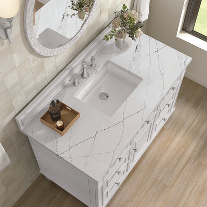James Martin - Lorelai 48" Single Vanity, Bright White w/ 3 CM Ethereal Noctis Silestone Top - 424-V48-BW-3ENC view 8