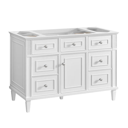 James Martin - Lorelai 48" Single Vanity, Bright White w/ 3 CM Lime Delight Silestone Top - 424-V48-BW-3LDL view 3