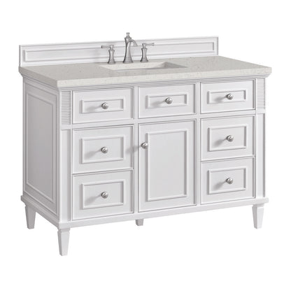 James Martin - Lorelai 48" Single Vanity, Bright White w/ 3 CM Lime Delight Silestone Top - 424-V48-BW-3LDL view 11