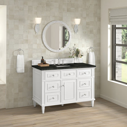 James Martin - Lorelai 48" Single Vanity, Bright White, w/ 3 CM Phantome Eclos Top - 424-V48-BW-3PHT view 5