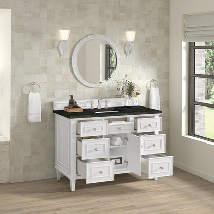 James Martin - Lorelai 48" Single Vanity, Bright White, w/ 3 CM Phantome Eclos Top - 424-V48-BW-3PHT view 6