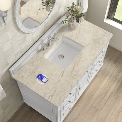 James Martin - Lorelai 48" Single Vanity, Bright White, w/ 3 CM Tajnar Eclos Top w/FreePower Wireless Charger - 424-V48-BW-FTJR view 7