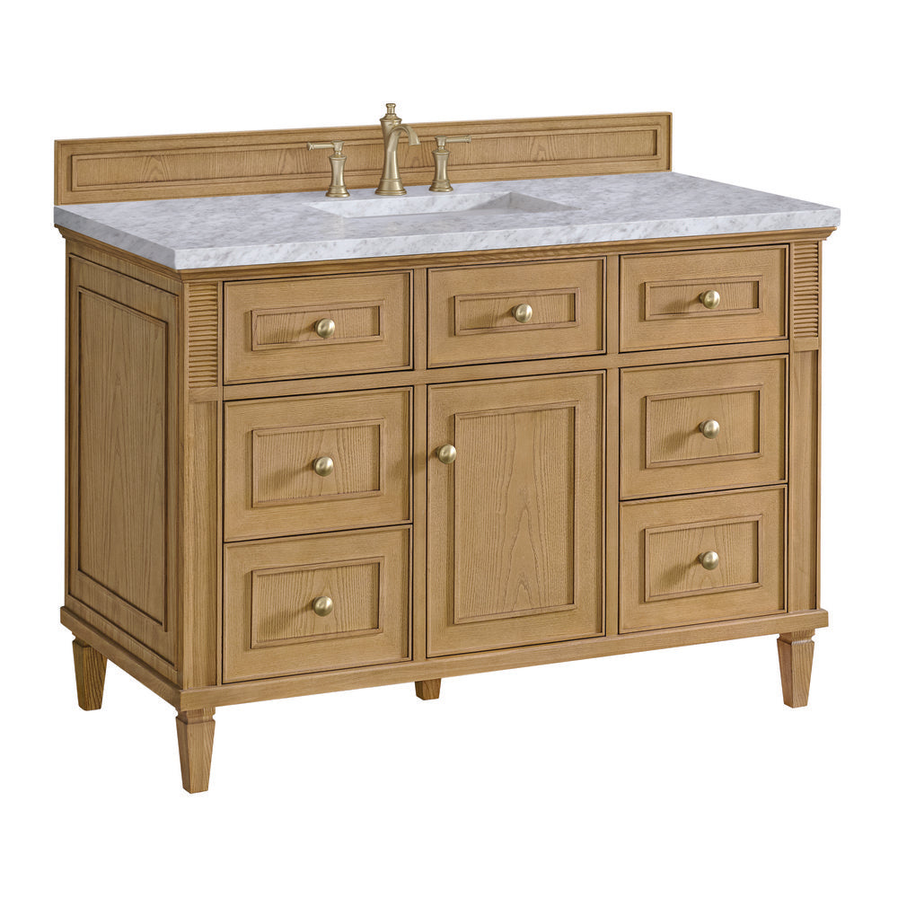 James Martin - Lorelai 48" Single Vanity, Light Natural Oak w/ 3 CM Carrara White Marble Top - 424-V48-LNO-3CAR view 10