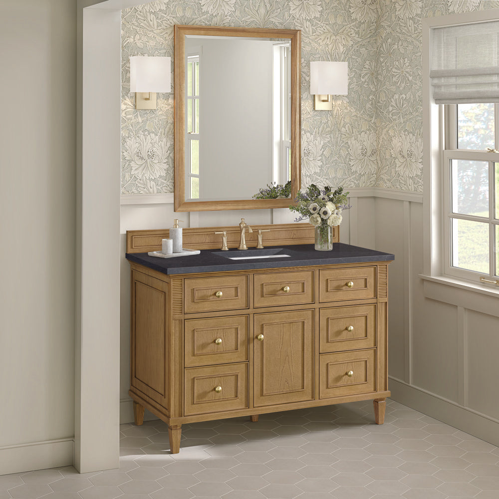 James Martin - Lorelai 48" Single Vanity, Light Natural Oak w/ 3 CM Charcoal Soapstone Silestone Top - 424-V48-LNO-3CSP view 4
