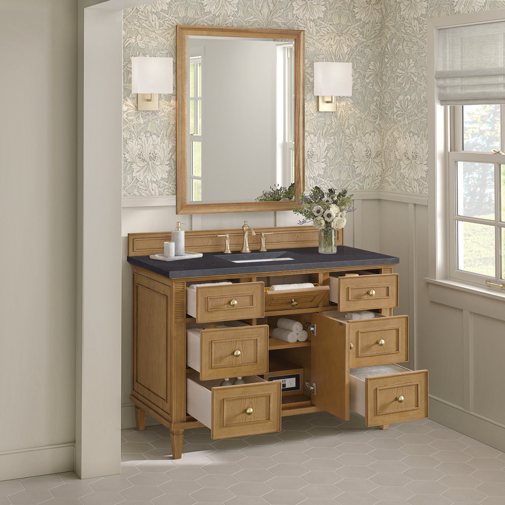 James Martin - Lorelai 48" Single Vanity, Light Natural Oak w/ 3 CM Charcoal Soapstone Silestone Top - 424-V48-LNO-3CSP view 5