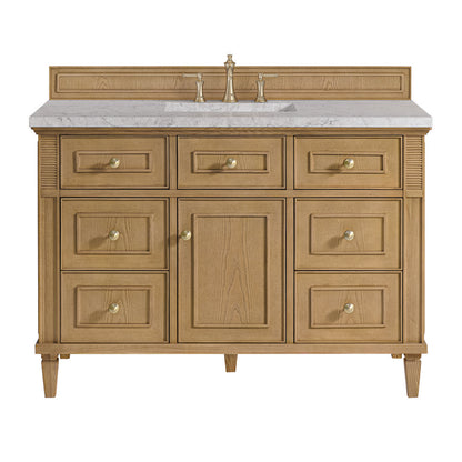 James Martin - Lorelai 48" Single Vanity, Light Natural Oak w/ 3 CM Eternal Jasmine Pearl Silestone Top - 424-V48-LNO-3EJP view 1