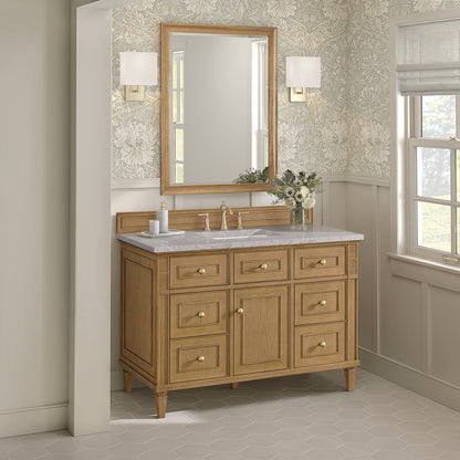 James Martin - Lorelai 48" Single Vanity, Light Natural Oak w/ 3 CM Eternal Jasmine Pearl Silestone Top - 424-V48-LNO-3EJP view 4