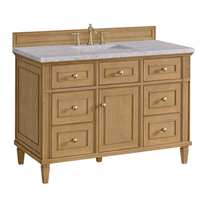 James Martin - Lorelai 48" Single Vanity, Light Natural Oak w/ 3 CM Eternal Jasmine Pearl Silestone Top - 424-V48-LNO-3EJP view 10