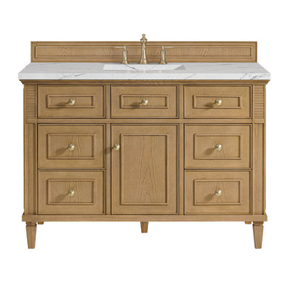 James Martin - Lorelai 48" Single Vanity, Light Natural Oak w/ 3 CM Ethereal Noctis Silestone Top - 424-V48-LNO-3ENC view 1
