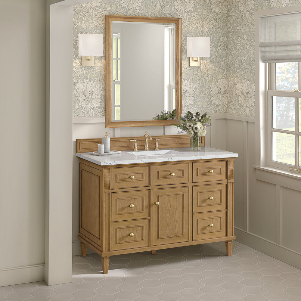 James Martin - Lorelai 48" Single Vanity, Light Natural Oak w/ 3 CM Ethereal Noctis Silestone Top - 424-V48-LNO-3ENC view 4
