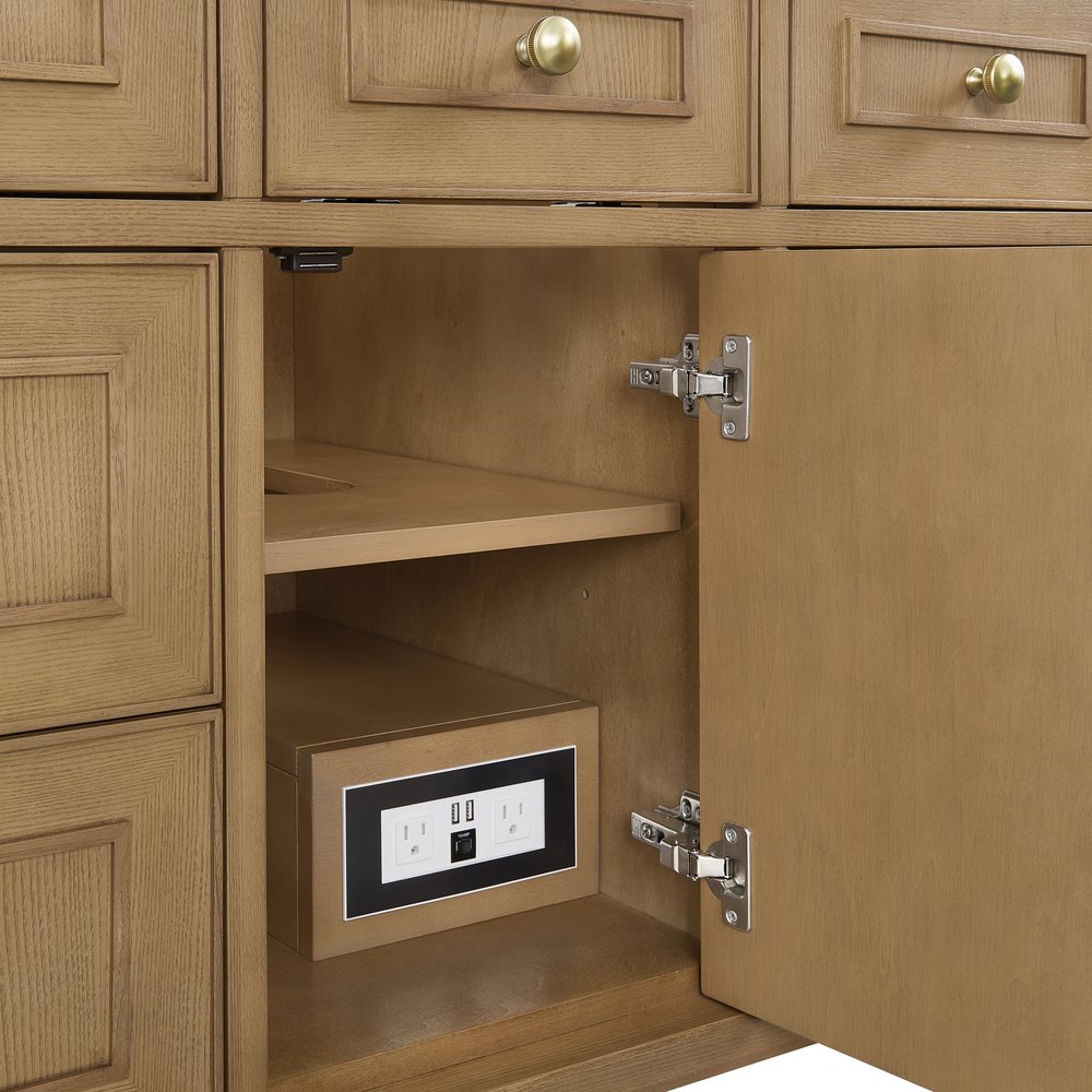 James Martin - Lorelai 48" Single Vanity, Light Natural Oak w/ 3 CM Ethereal Noctis Silestone Top - 424-V48-LNO-3ENC view 12