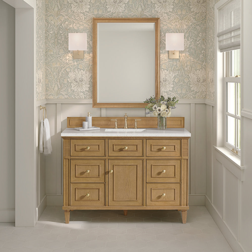 James Martin - Lorelai 48" Single Vanity, Light Natural Oak w/ 3 CM Lime Delight Silestone Top - 424-V48-LNO-3LDL view 3