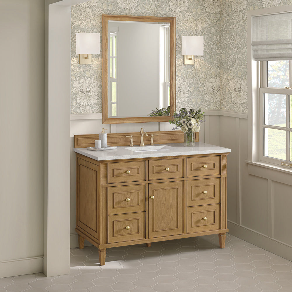 James Martin - Lorelai 48" Single Vanity, Light Natural Oak w/ 3 CM Lime Delight Silestone Top - 424-V48-LNO-3LDL view 4