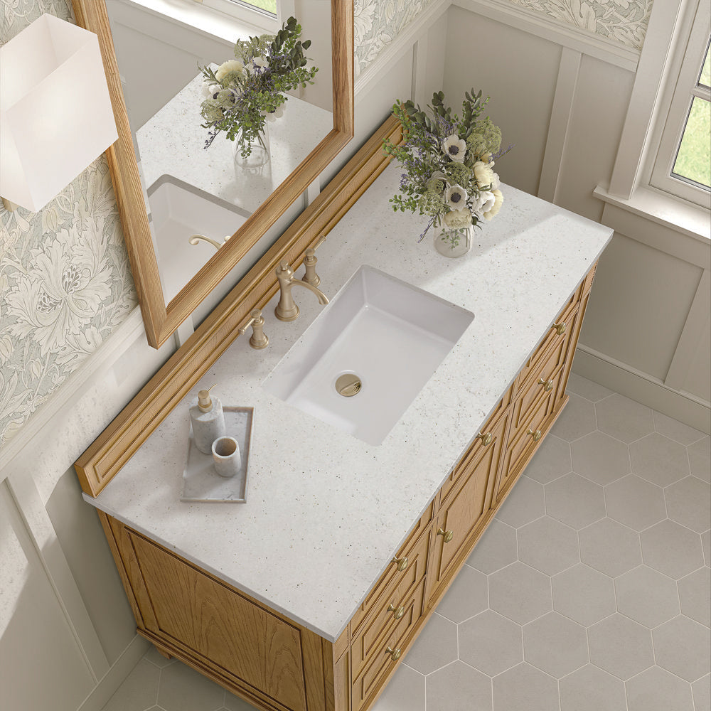 James Martin - Lorelai 48" Single Vanity, Light Natural Oak w/ 3 CM Lime Delight Silestone Top - 424-V48-LNO-3LDL view 7