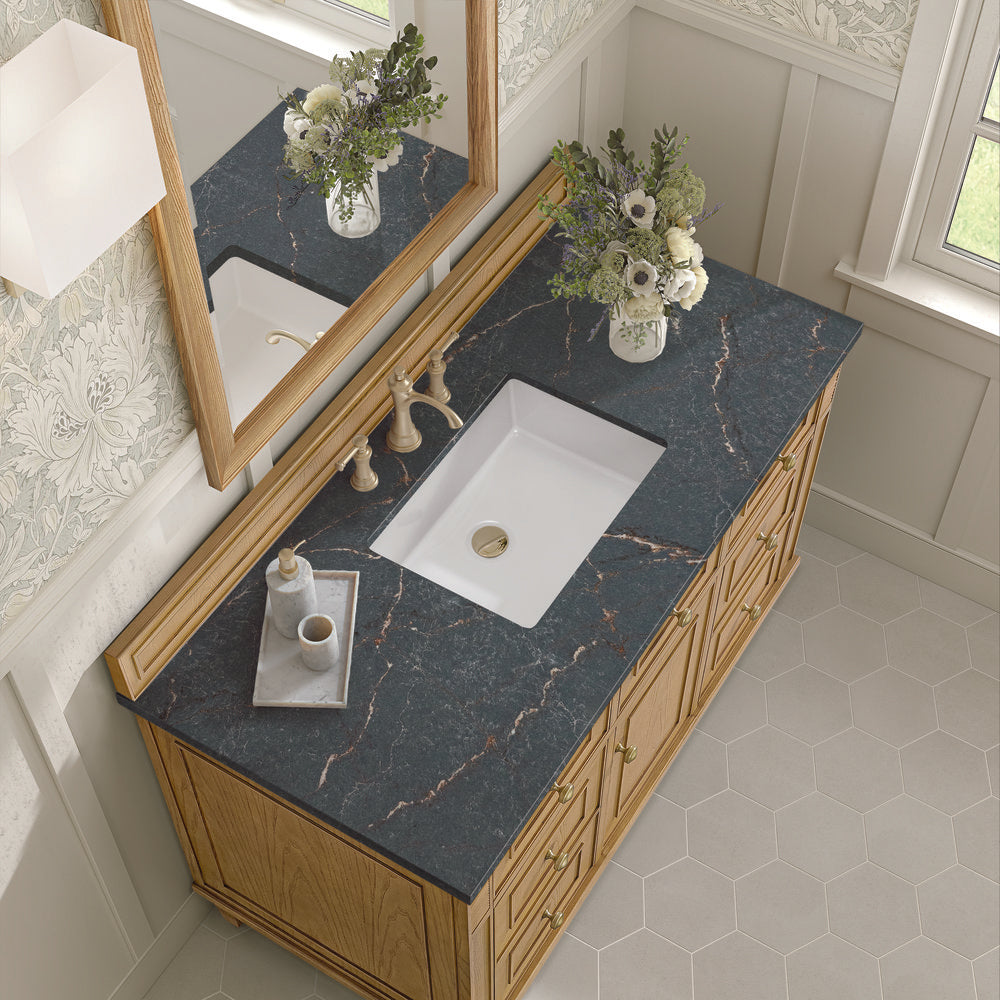 James Martin - Lorelai 48" Single Vanity, Light Natural Oak w/ 3 CM Parisien Bleu Silestone Top - 424-V48-LNO-3PBL view 7