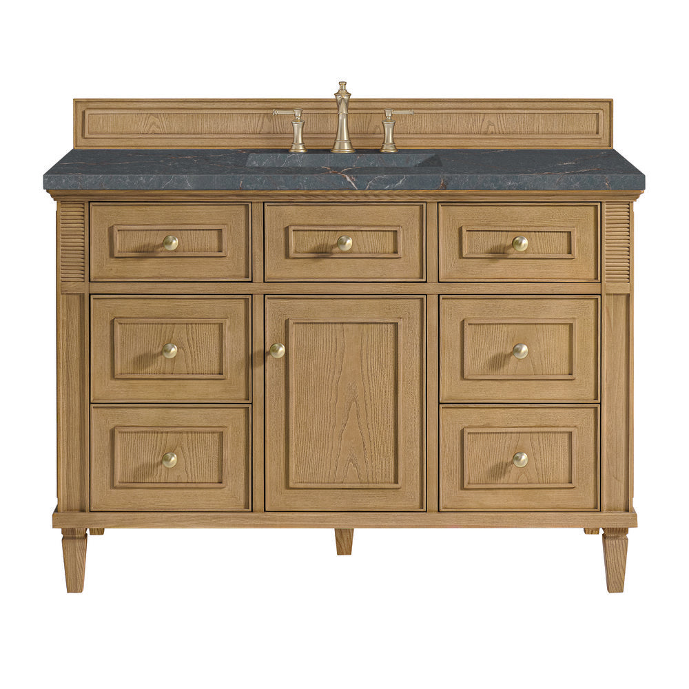 James Martin - Lorelai 48" Single Vanity, Light Natural Oak w/ 3 CM Parisien Bleu Silestone Top w/FreePower Wireless Charger - 424-V48-LNO-FPBL view 1