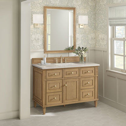 James Martin - Lorelai 48" Single Vanity, Light Natural Oak, w/ 3 CM Siberian Silestone Top - 424-V48-LNO-3SFR view 4