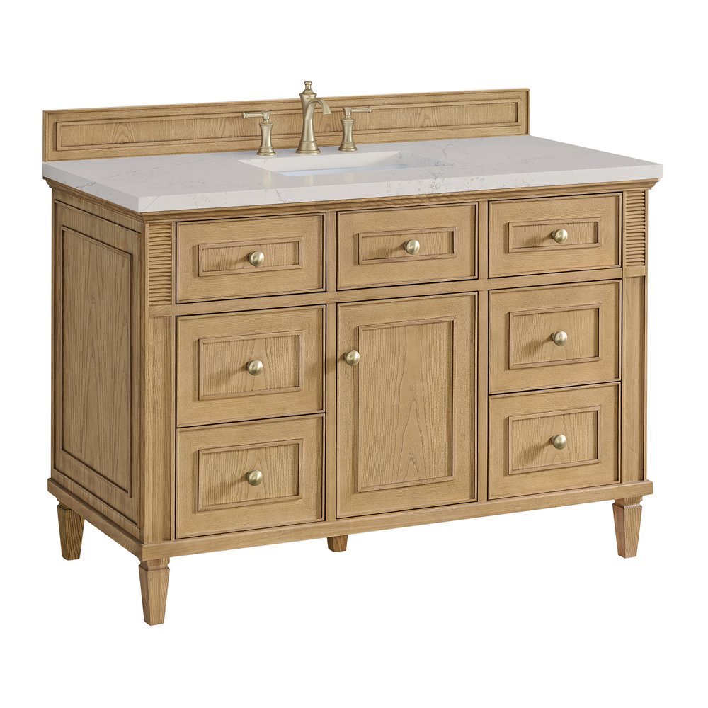 James Martin - Lorelai 48" Single Vanity, Light Natural Oak, w/ 3 CM Siberian Silestone Top - 424-V48-LNO-3SFR view 10