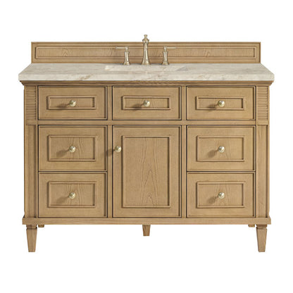 James Martin - Lorelai 48" Single Vanity, Light Natural Oak, w/ 3 CM Tajnar Eclos Top - 424-V48-LNO-3TJR view 1