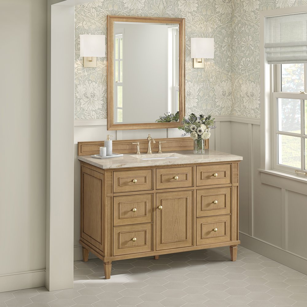 James Martin - Lorelai 48" Single Vanity, Light Natural Oak, w/ 3 CM Tajnar Eclos Top - 424-V48-LNO-3TJR view 4