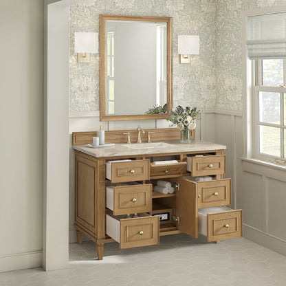 James Martin - Lorelai 48" Single Vanity, Light Natural Oak, w/ 3 CM Tajnar Eclos Top - 424-V48-LNO-3TJR view 5