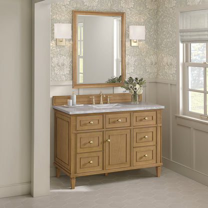 James Martin - Lorelai 48" Single Vanity, Light Natural Oak w/ 3 CM Victorian Silver Silestone Top - 424-V48-LNO-3VSL view 4