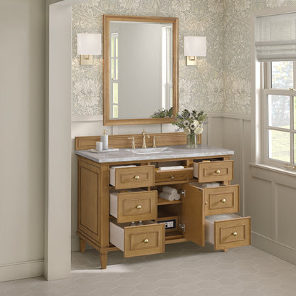 James Martin - Lorelai 48" Single Vanity, Light Natural Oak w/ 3 CM Victorian Silver Silestone Top - 424-V48-LNO-3VSL view 5