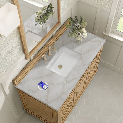 James Martin - Lorelai 48" Single Vanity, Light Natural Oak w/ 3 CM Victorian Silver Silestone Top w/FreePower Wireless Charger - 424-V48-LNO-FVSL view 8