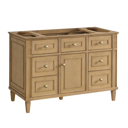 James Martin - Lorelai 48" Single Vanity, Light Natural Oak w/ 3 CM White Zeus Silestone Top - 424-V48-LNO-3WZ view 2