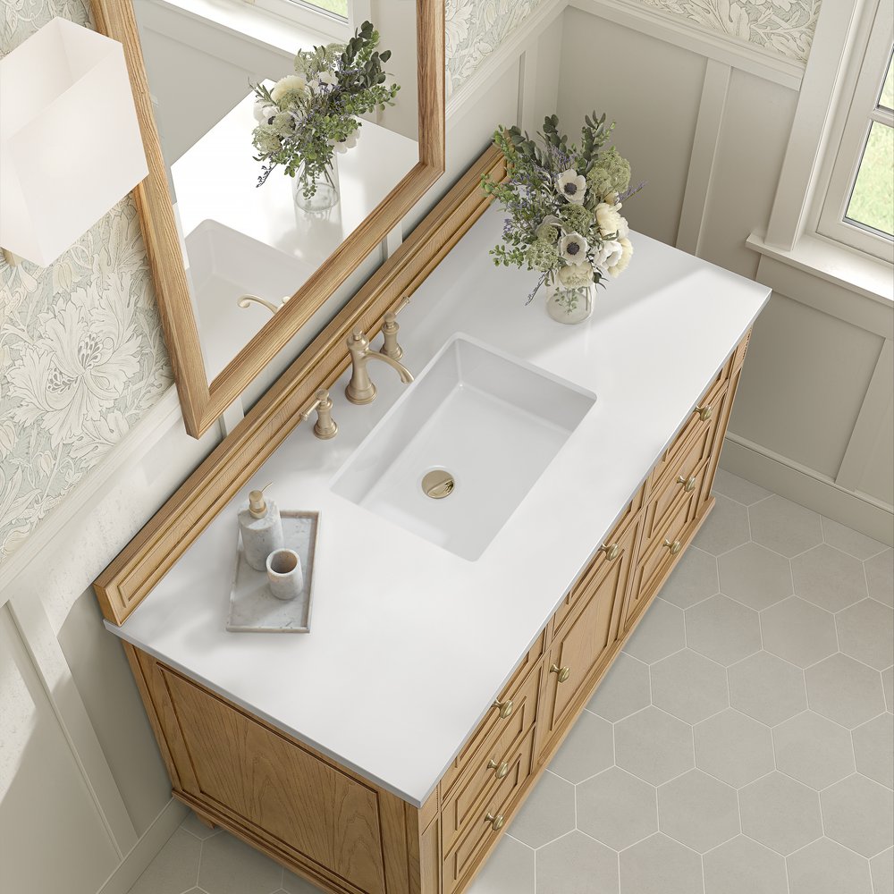 James Martin - Lorelai 48" Single Vanity, Light Natural Oak w/ 3 CM White Zeus Silestone Top - 424-V48-LNO-3WZ view 7