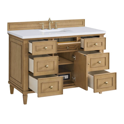 James Martin - Lorelai 48" Single Vanity, Light Natural Oak w/ 3 CM White Zeus Silestone Top - 424-V48-LNO-3WZ view 9