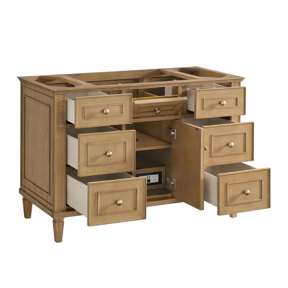 James Martin - Lorelai 48" Single Vanity, Light Natural Oak w/ 3 CM White Zeus Silestone Top - 424-V48-LNO-3WZ view 10