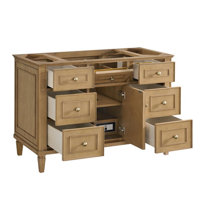 James Martin - Lorelai 48" Single Vanity, Light Natural Oak w/ 3 CM White Zeus Silestone Top - 424-V48-LNO-3WZ view 10