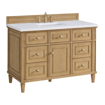 James Martin - Lorelai 48" Single Vanity, Light Natural Oak w/ 3 CM White Zeus Silestone Top - 424-V48-LNO-3WZ view 12