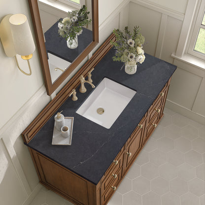 James Martin - Lorelai 48" Single Vanity, Mid-Century Walnut w/ 3 CM Charcoal Soapstone Silestone Top - 424-V48-WLT-3CSP view 8