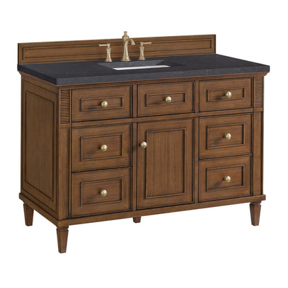 James Martin - Lorelai 48" Single Vanity, Mid-Century Walnut w/ 3 CM Charcoal Soapstone Silestone Top - 424-V48-WLT-3CSP view 11