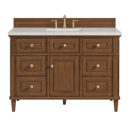 James Martin - Lorelai 48" Single Vanity, Mid-Century Walnut w/ 3 CM Lime Delight Silestone Top - 424-V48-WLT-3LDL view 1