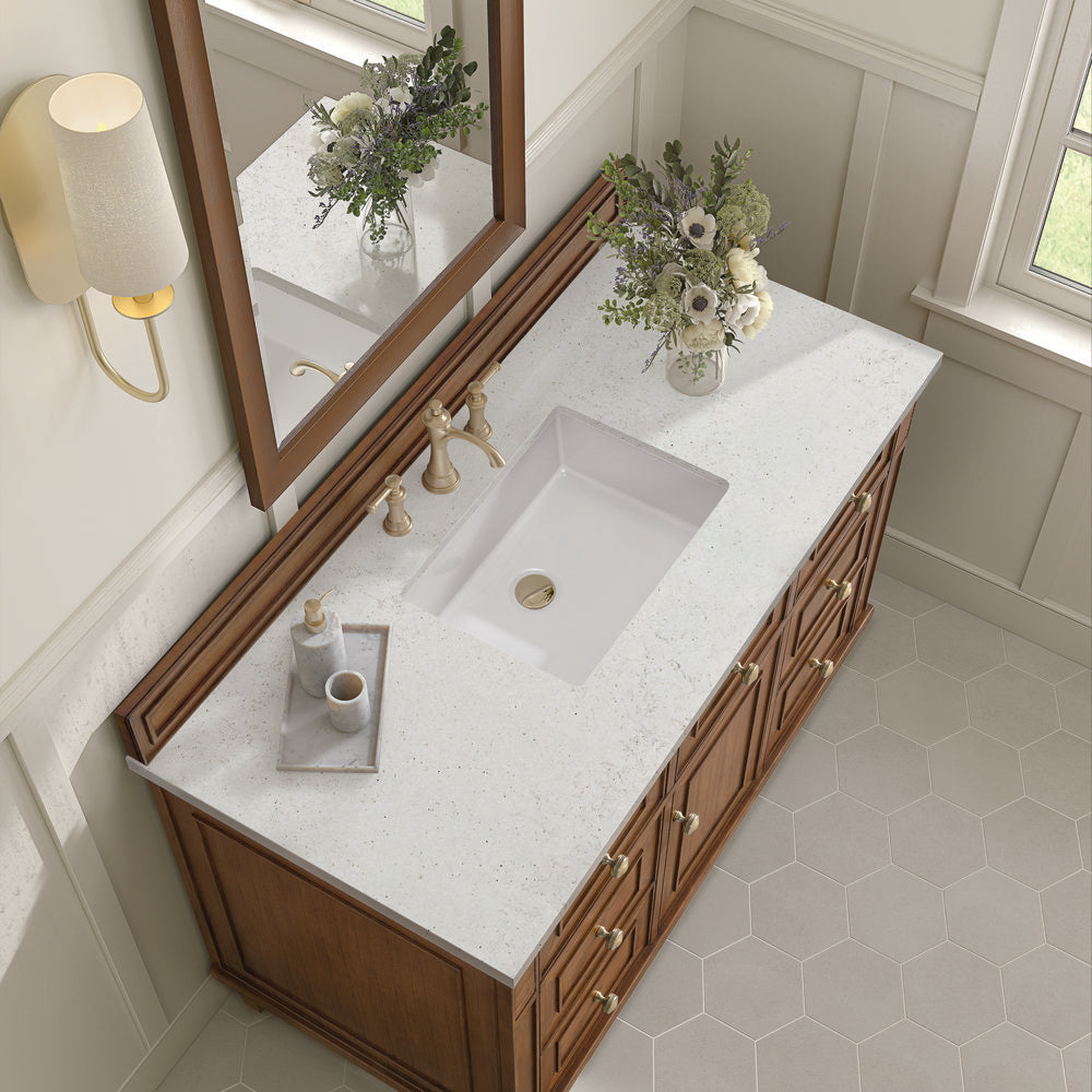 James Martin - Lorelai 48" Single Vanity, Mid-Century Walnut w/ 3 CM Lime Delight Silestone Top - 424-V48-WLT-3LDL view 8