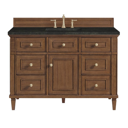James Martin - Lorelai 48" Single Vanity, Mid-Century Walnut, w/ 3 CM Phantome Eclos Top - 424-V48-WLT-3PHT view 1