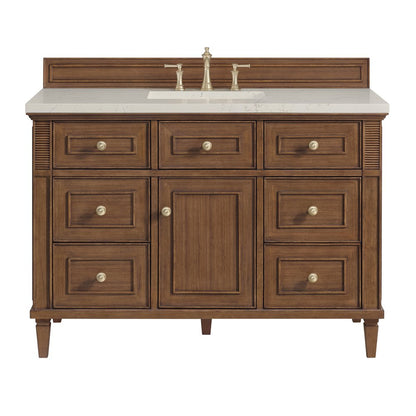 James Martin - Lorelai 48" Single Vanity, Mid-Century Walnut, w/ 3 CM Siberian Silestone Top - 424-V48-WLT-3SFR view 1
