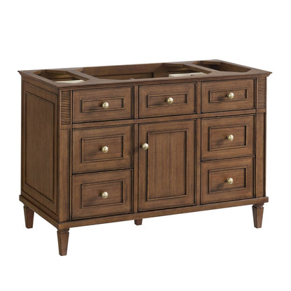 James Martin - Lorelai 48" Single Vanity, Mid-Century Walnut, w/ 3 CM Siberian Silestone Top - 424-V48-WLT-3SFR view 3