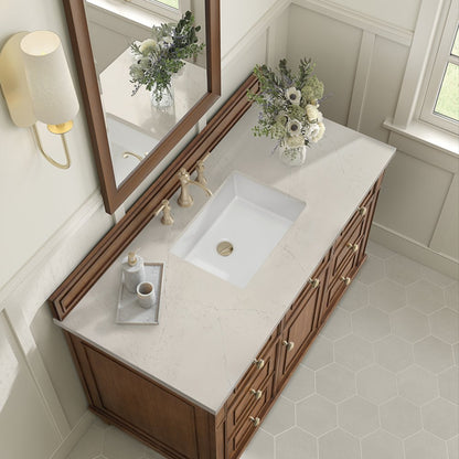 James Martin - Lorelai 48" Single Vanity, Mid-Century Walnut, w/ 3 CM Siberian Silestone Top - 424-V48-WLT-3SFR view 8